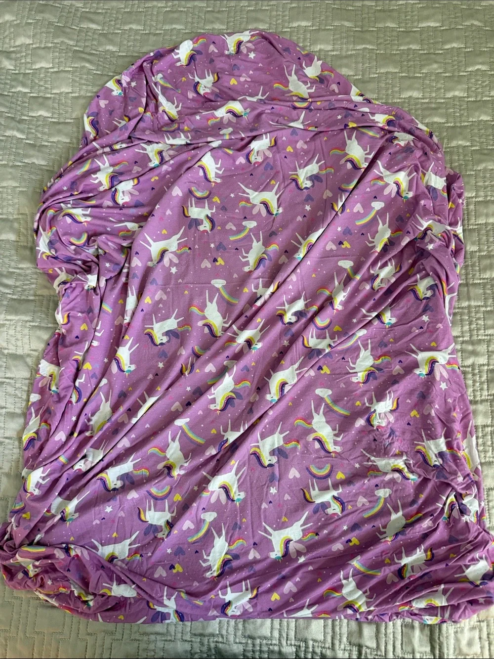Little Sleepies Purple Unicorn Fitted Toddler Mattress Sheet